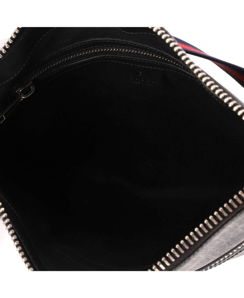 Medium Web Strap Front Zip Messenger Bag GG Coated Canvas