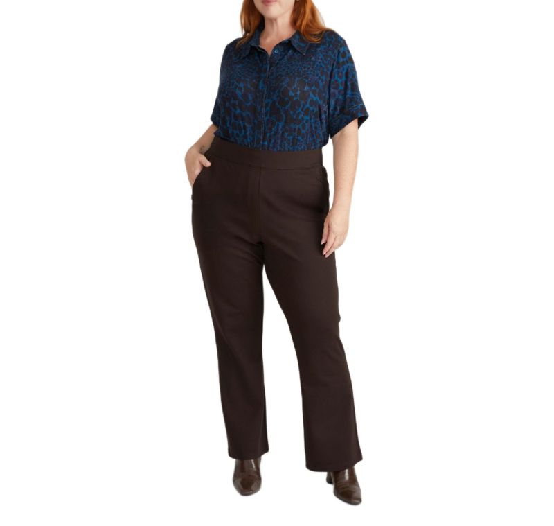 Plus Size Pull On Bootcut Ponte Pants