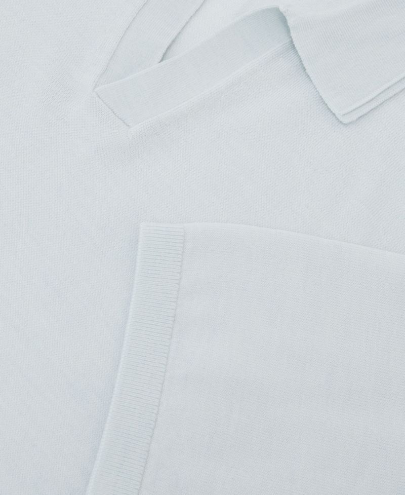 Men's Duchie Open Collar Merino Wool Polo Shirt
