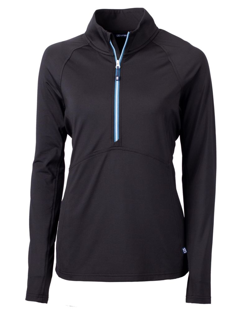 Women's Cutter and Buck Adapt Knit Stretch Half Zip Long Sleeve Pullover