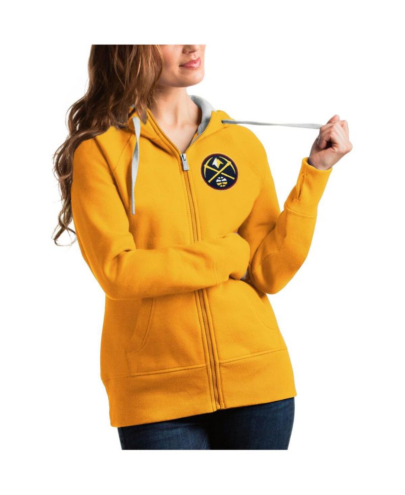 Women's Gold Denver Nuggets Victory Full-Zip Hoodie