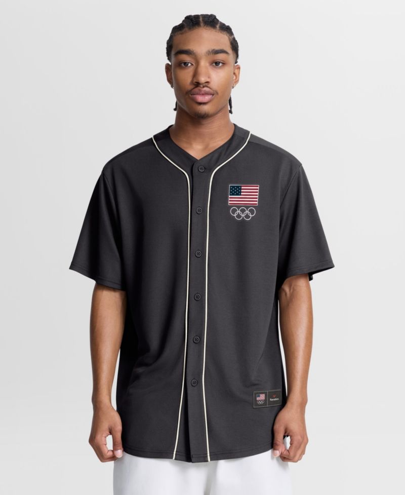 Men's Gray Team USA Core Foundation Ball Button-Up Shirt