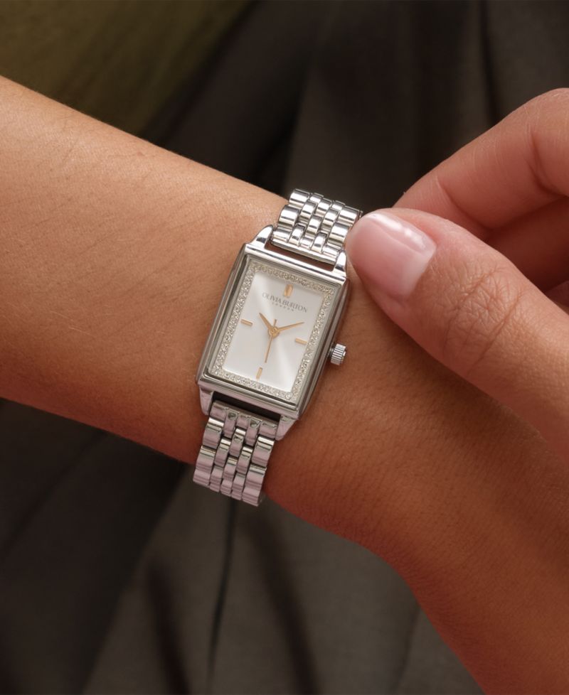 Women's Quartz Silver-Tone Stainless Steel Bracelet Watch 25.5mm x 20.5mm