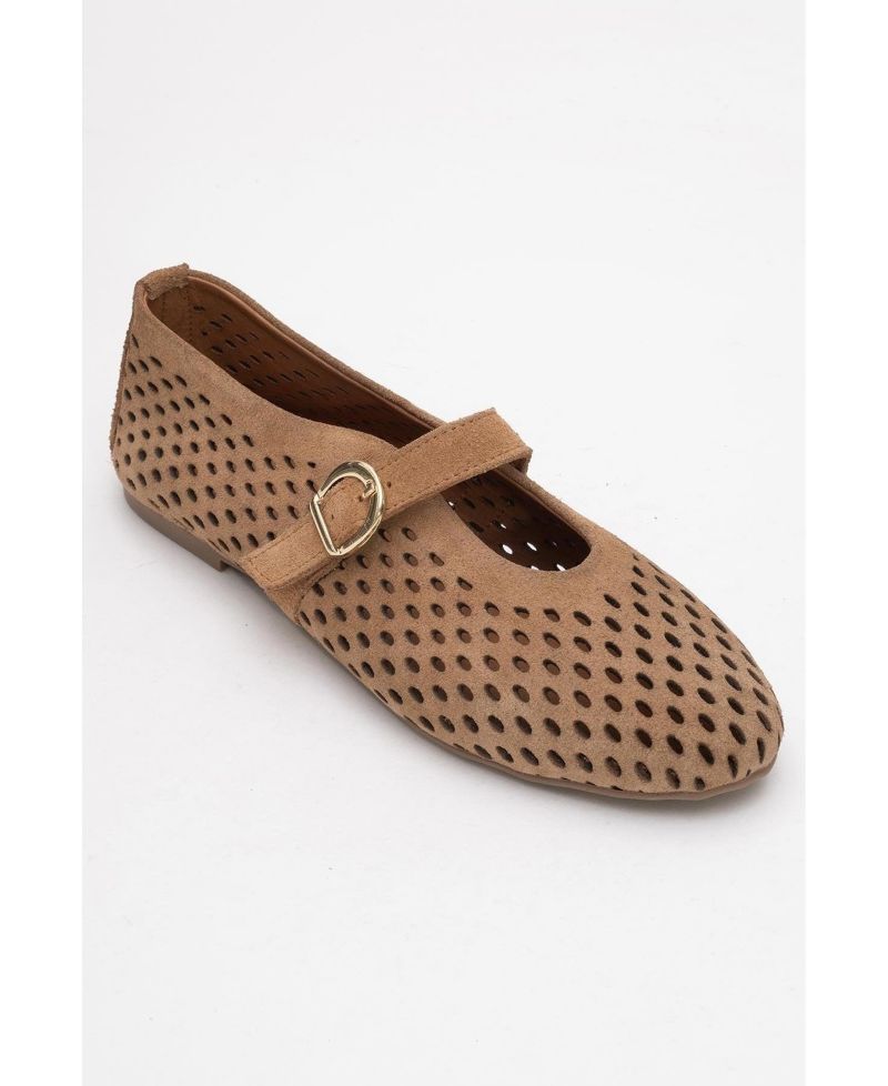 Forever and Always Shoes Women's Arian Leather Ballet Flat