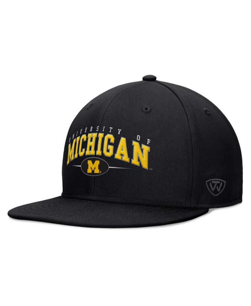 Men's Black Michigan Wolverines Bullpen Snapback Hat