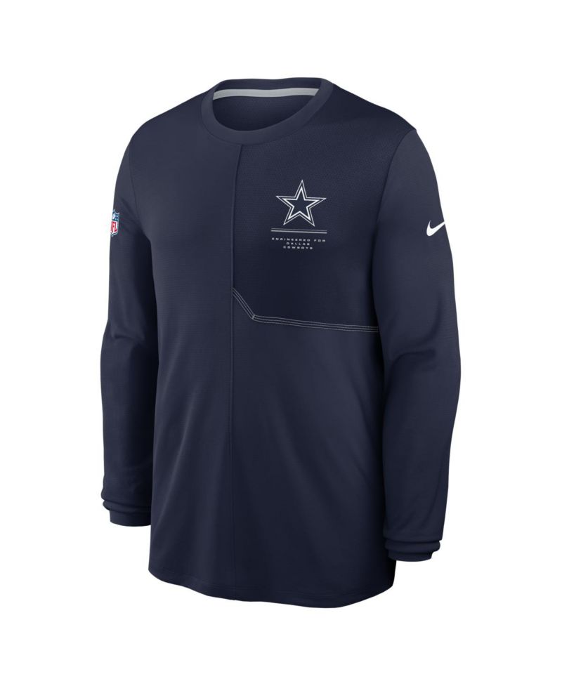 Men's Navy Dallas Cowboys Sideline Coaches UV Dri-FIT Long Sleeve T-Shirt