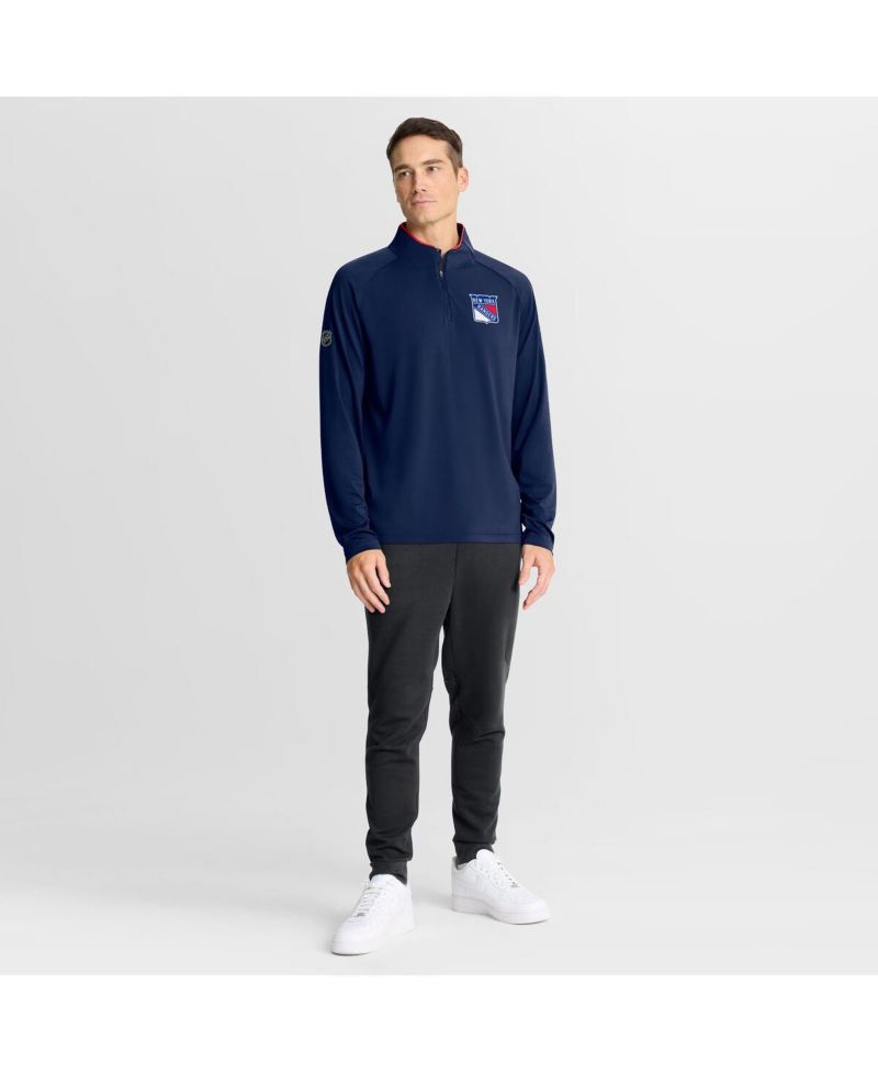Men's Navy New York Rangers Authentic Pro Rink Training Quarter-Zip Pullover Sweatshirt