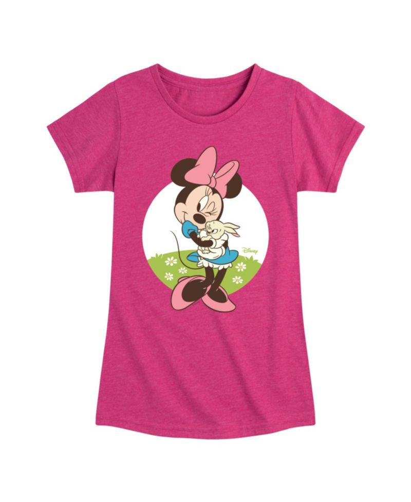 Big Girls Minnie Bunny Easter Graphic Short Sleeve T-Shirt