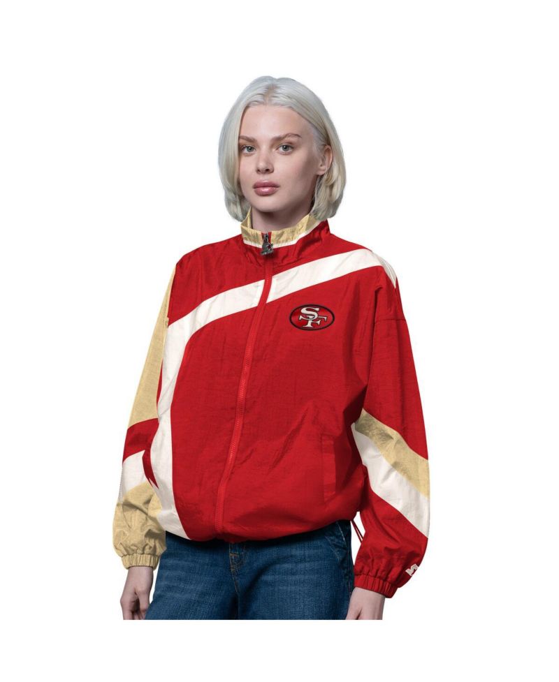 Women's Scarlet/Gold San Francisco 49ers 1st Quarter Full-Zip Windbreaker Jacket