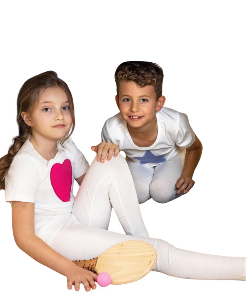 Boys' and Girls' Heart and Star Short-Sleeve Cotton Top and Pants, 2-Piece Set