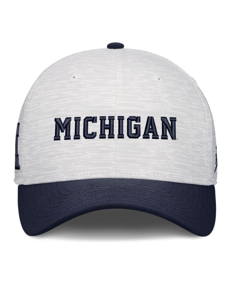 Men's and Women's White/Navy Michigan Wolverines Primetime Rise Adjustable Hat
