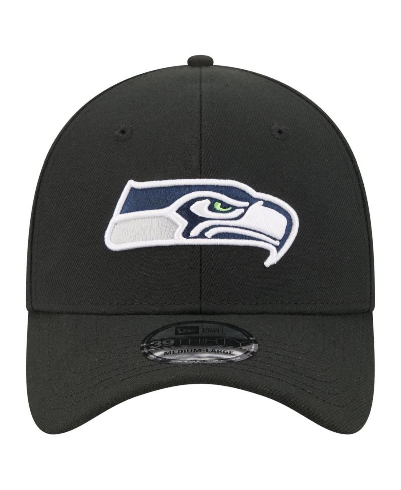 Men's Black Seattle Seahawks Core Team 39THIRTY Flex Hat