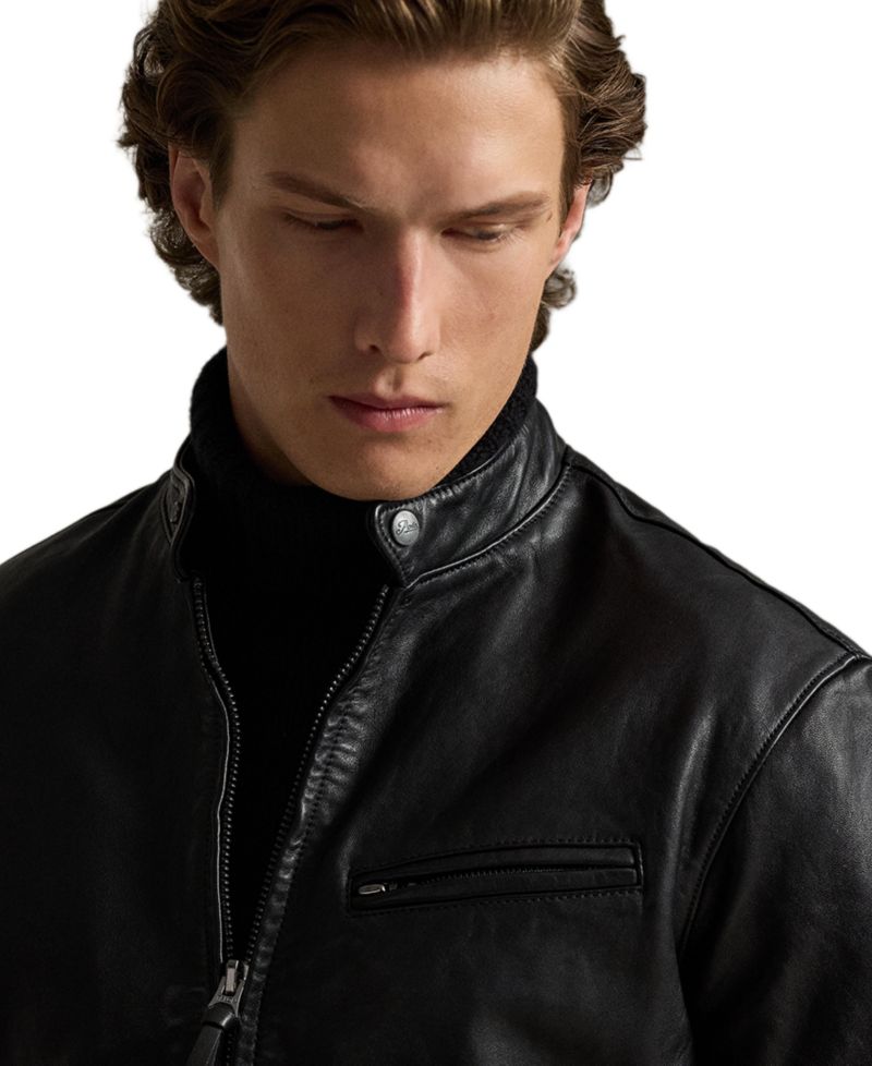 Men's Caf&eacute; Racer Leather Jacket