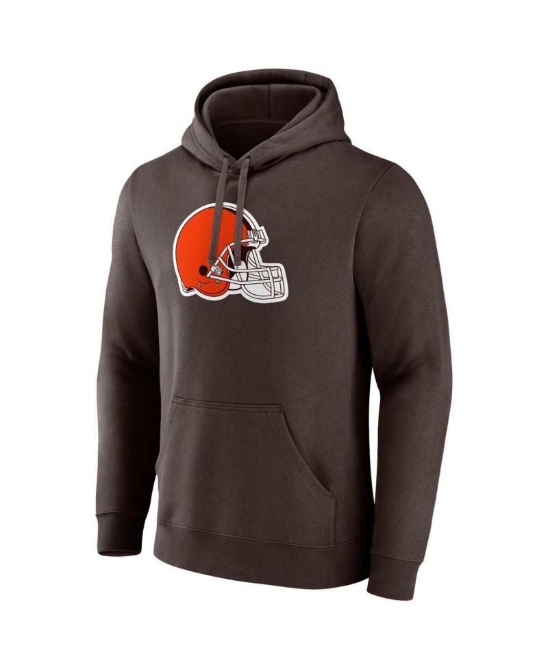 Men's Brown Cleveland Browns Primary Logo Pullover Hoodie