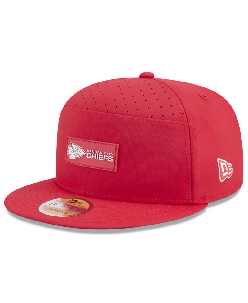 Men's Red Kansas City Chiefs 2025 Sideline Split Panel 9FIFTY Snapback Hat