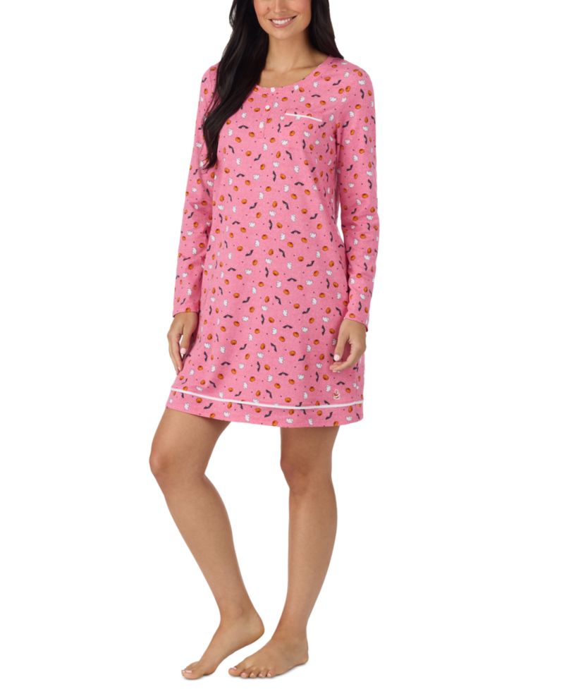 Women's Long-Sleeve Crewneck Knit Sleep Shirt