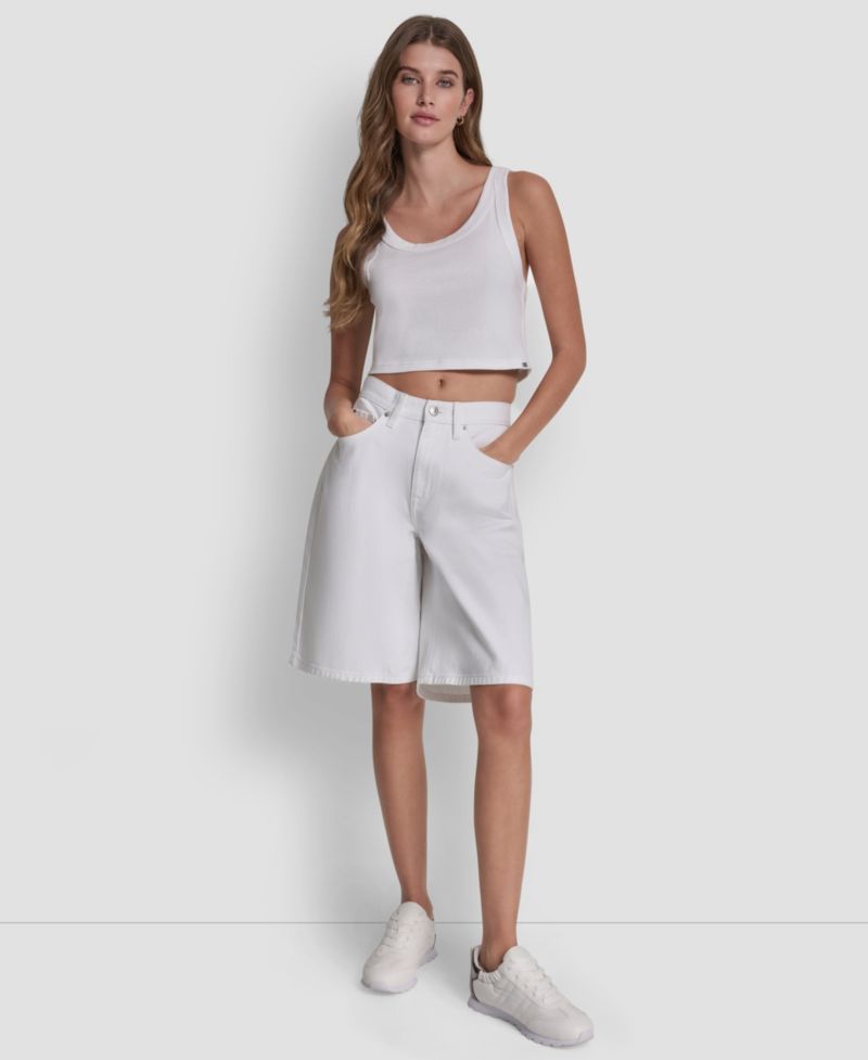 Women's Mid-Rise Denim Bermuda Shorts