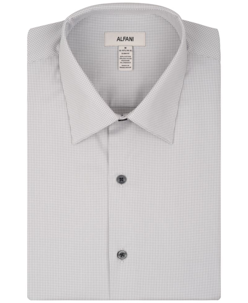 Men's Slim-Fit Spread Collar Dress Shirt