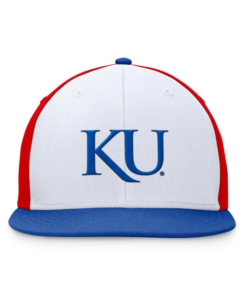 Men's White/Royal Kansas Jayhawks Tri-Tone Heritage Collector Fitted Hat