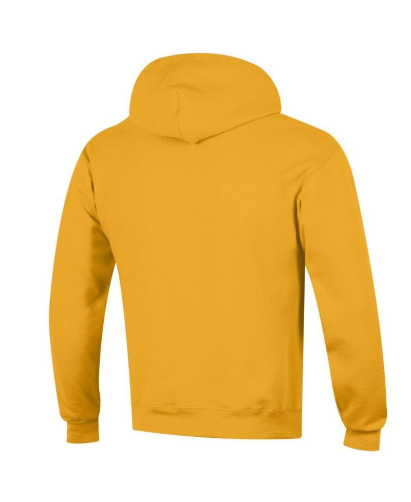 Men's Gold West Virginia Mountaineers Arch Over Logo Pullover Hoodie