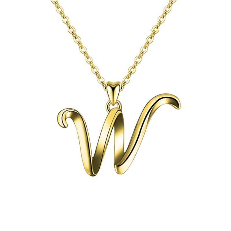 Stylish 14K Gold Plated Chic Twisted Statement Initial Necklace