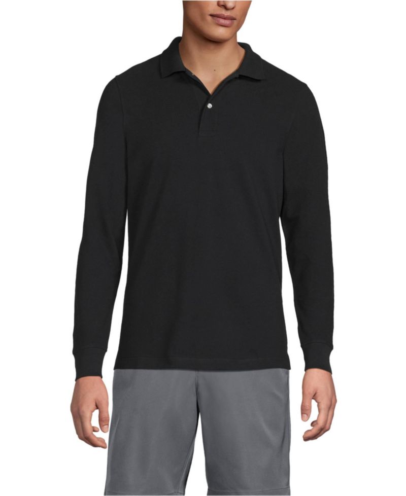 Men's Long Sleeve Mesh Polo Shirt
