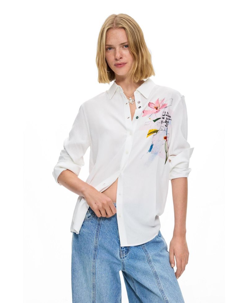 Women's Embroidered floral shirt