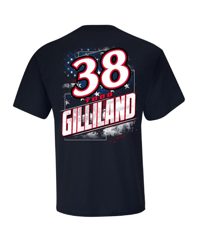 Men's Navy Todd Gilliland Quincy Compressors Patriotic Car T-Shirt
