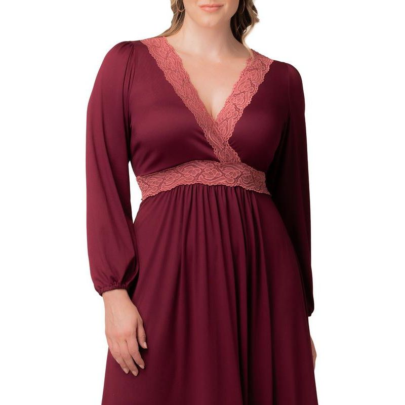 Women's Plus Size Lara Lace Trim Long Dress