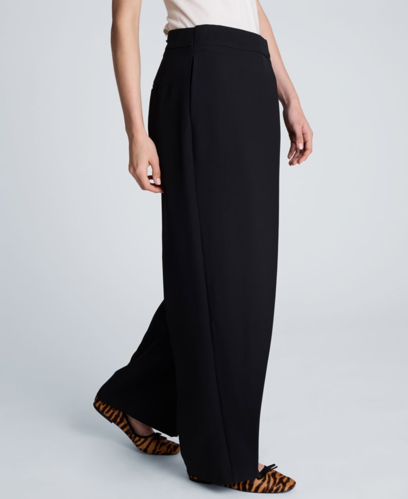 Women's Luxe Twill Fly Front Asymmetrical Crossover Pants