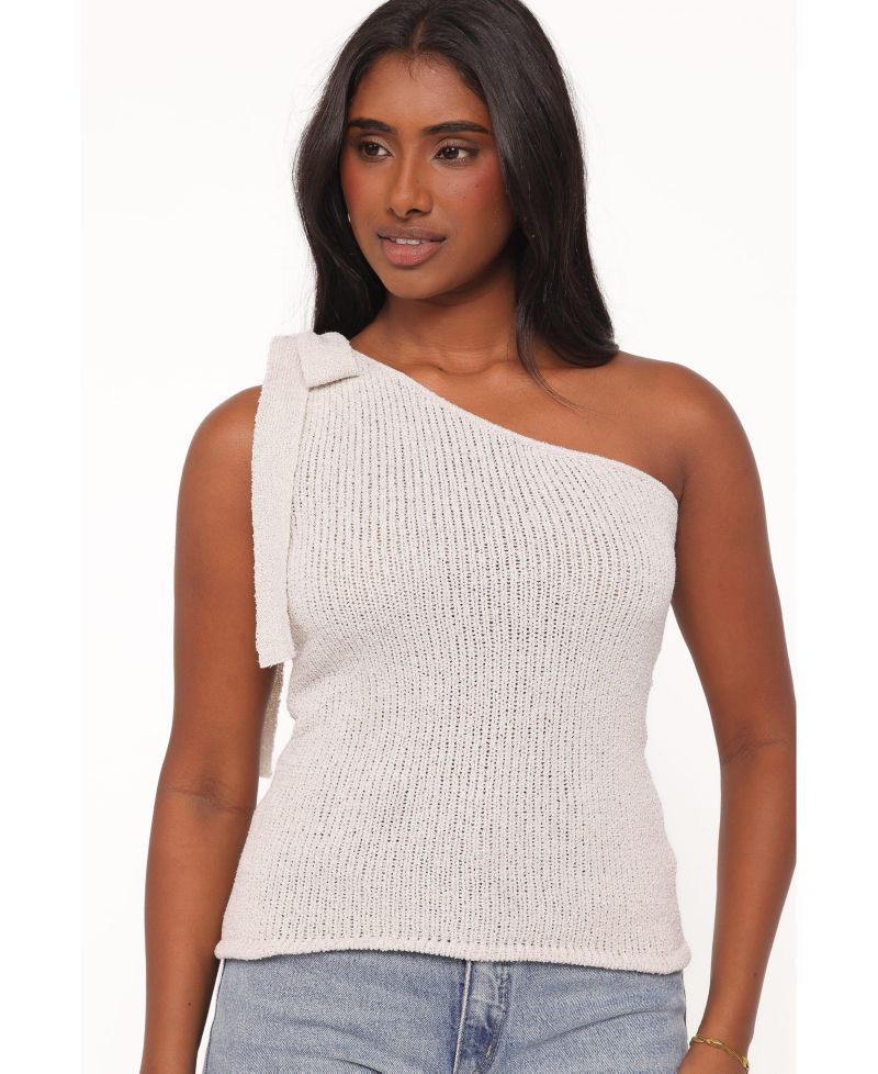 Women's Jutta One-Shoulder Knit Tie-Front Top