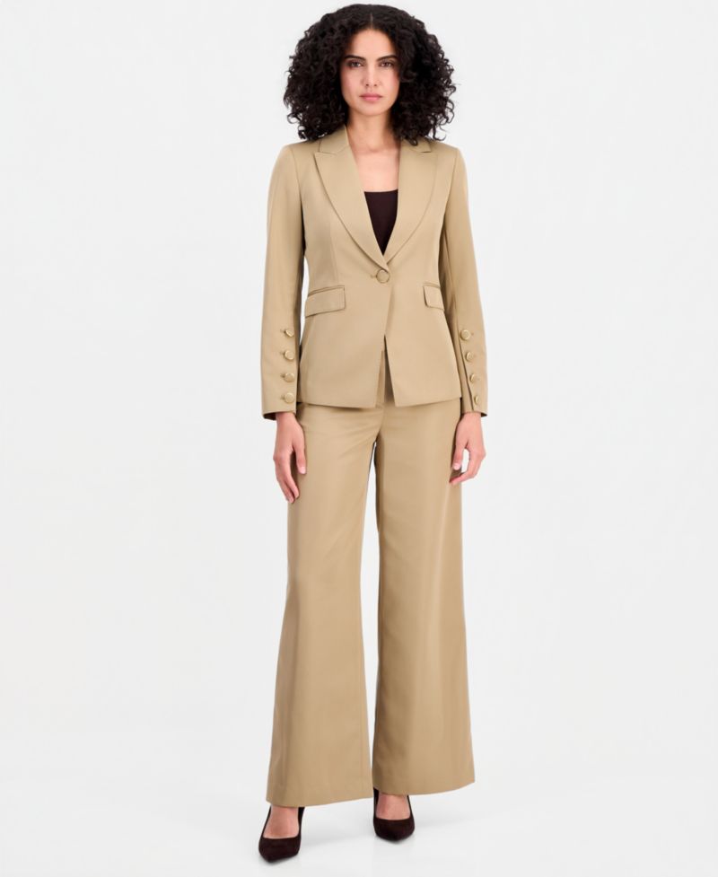 ASL Petite Mid-Rise Wide-Leg Full Length Pants