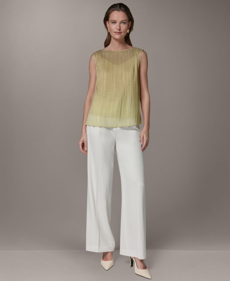 Petite Boat Neck Sleeveless Blouse
