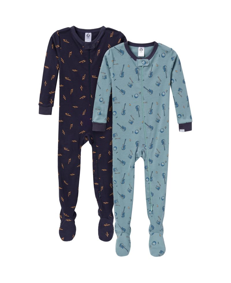 Baby Boys Baby Snug Fit Footed Pajamas, 2-Pack, Guitars