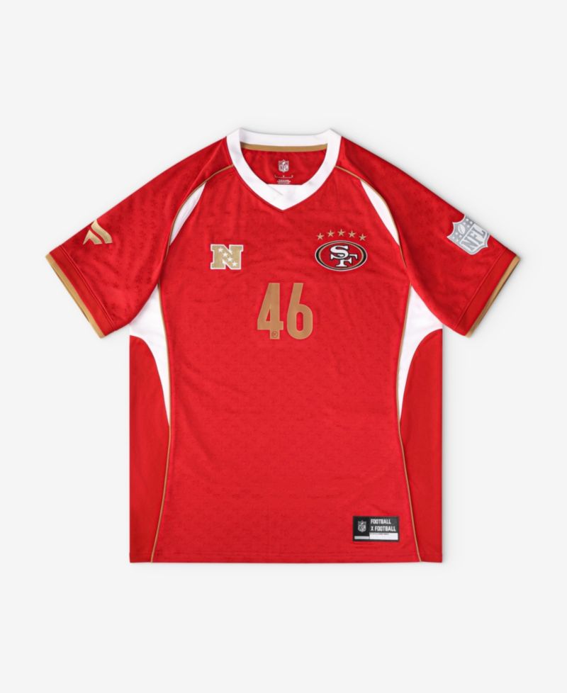 Men's Scarlet San Francisco 49ers Football x Football V-Neck Fan Jersey
