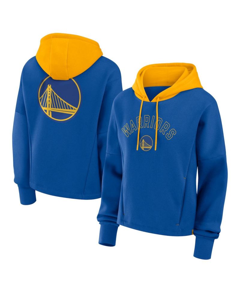 Women's Deep Royal Golden State Warriors Post Up Boxy Pullover Hoodie