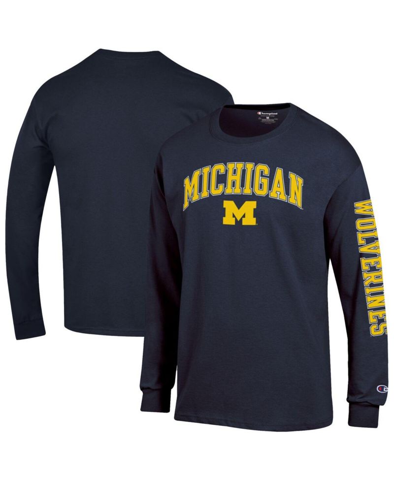 Men's Maize Michigan Wolverines Arch Over Logo 2-Hit Long Sleeve T-Shirt