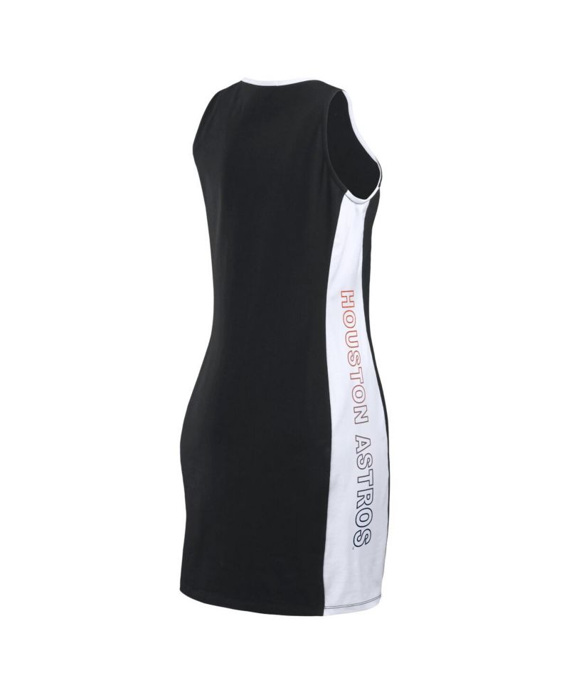 Women's Black Houston Astros Color Block Quarter-Zip Sleeveless Dress