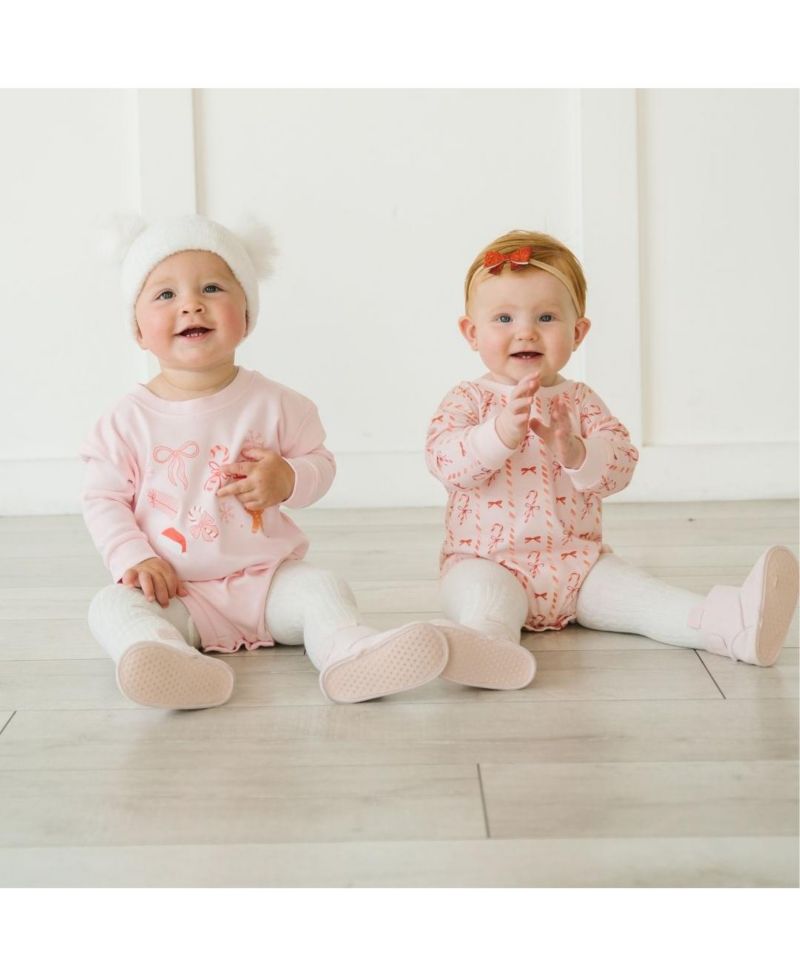 Baby Girls Candy Cane Lane Christmas Long Sleeve Romper