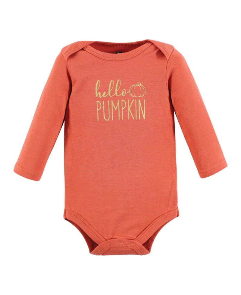 Baby Girls Hudson Soft Cotton Long-Sleeve Onesies (Five Count