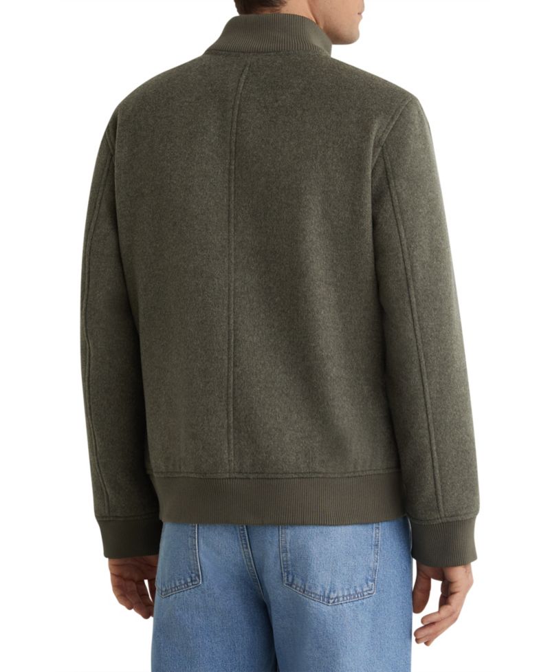 Men's Hadley Wool-Blend Funnel-Neck Bomber Jacket