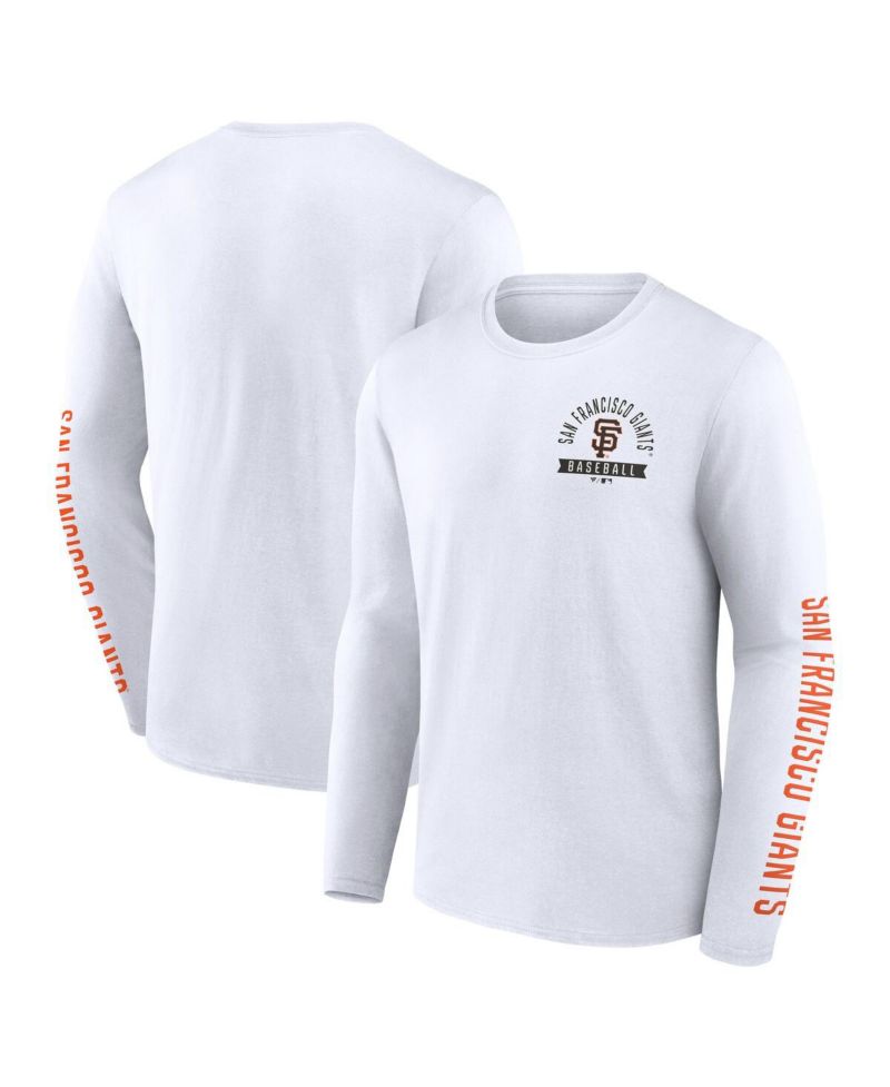 Men's White San Francisco Giants Press Box Long Sleeve T-Shirt