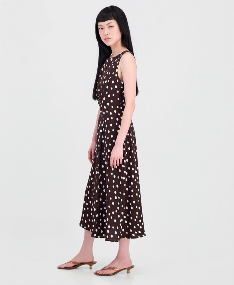 Women's Printed Side-Shirred Fit & Flare Dress
