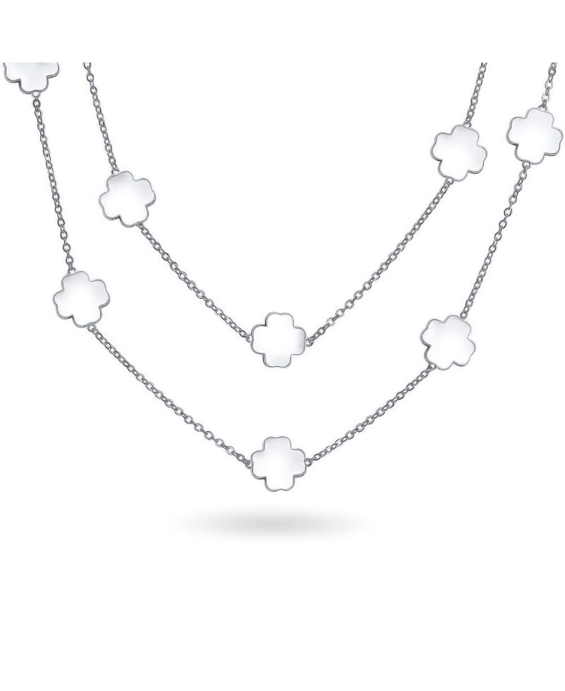 Enamel Flower Strand Necklace