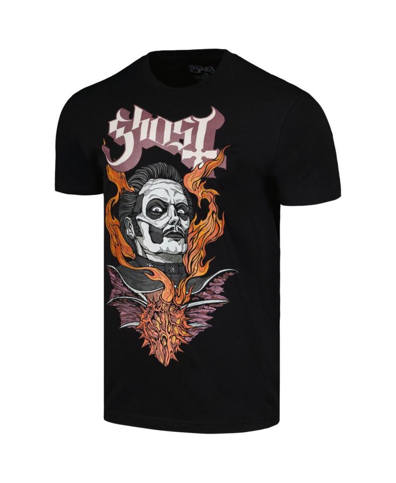 Men's Black Ghost Heart Hypnosis T-Shirt