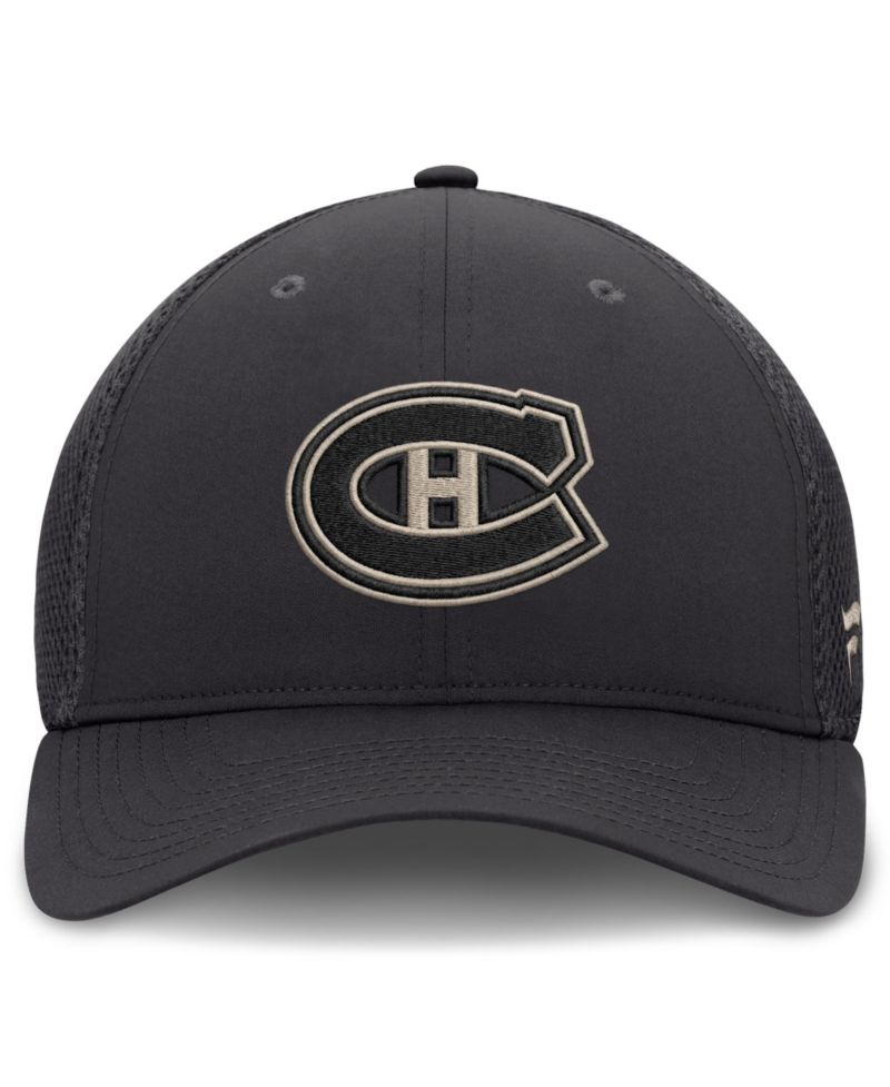 Men's Charcoal Montreal Canadiens Road Meshback Stretch Hat