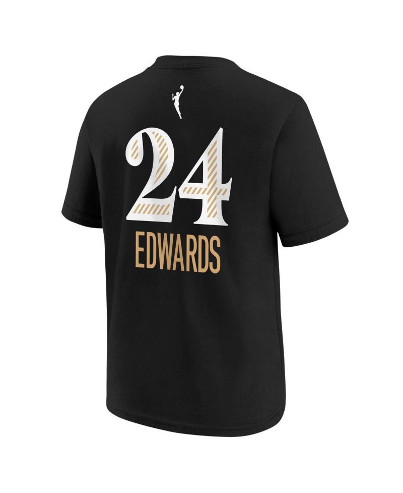 Big Boys and Girls Aaliyah Edwards Black Washington Mystics Draft Rebel Edition Name & Number T-Shirt