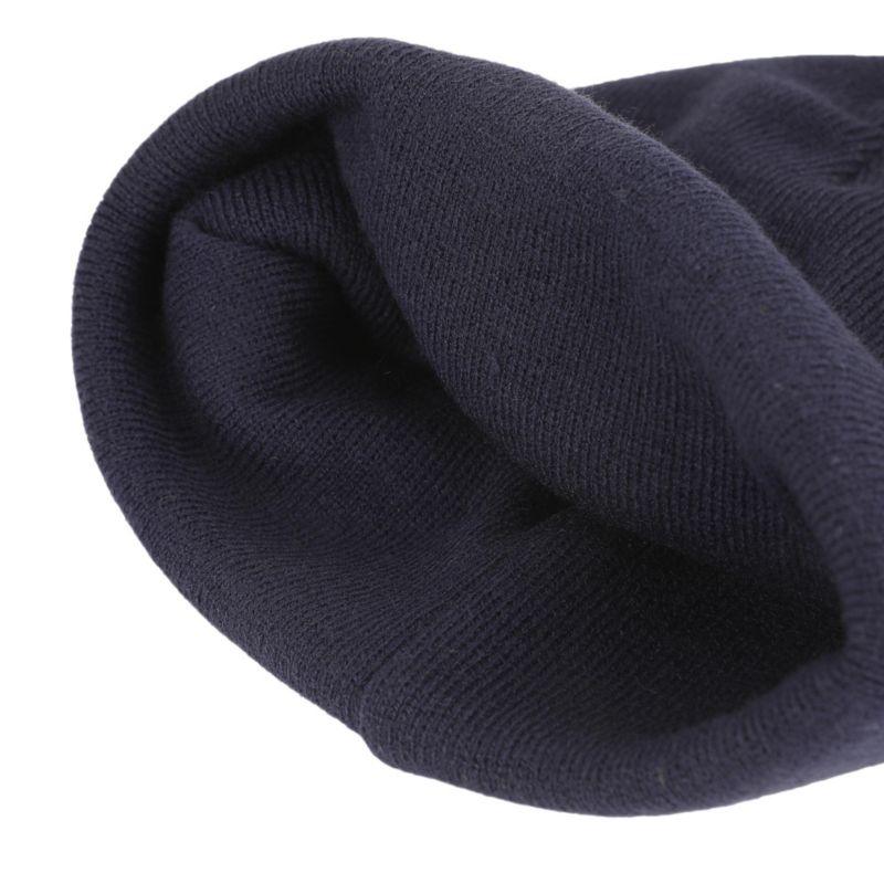 Men's WSQK Embroidery Navy Acrylic Yarn Standard Cuff Beanie