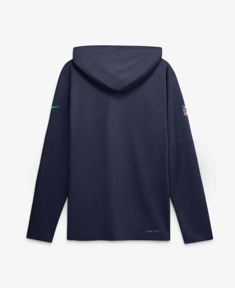 Men's College Navy Seattle Seahawks Sideline Lightweight Long Sleeve Hooded Dri-FIT T-Shirt