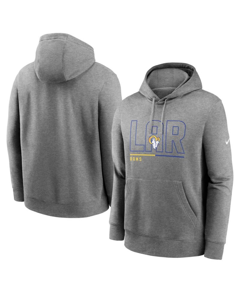 Men's Heathered Gray Los Angeles Rams City Code Club Fleece Pullover Hoodie